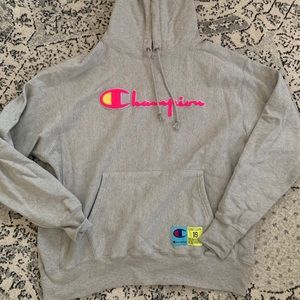 GREY REVERSE WEAVE CHAMPION HOODIE